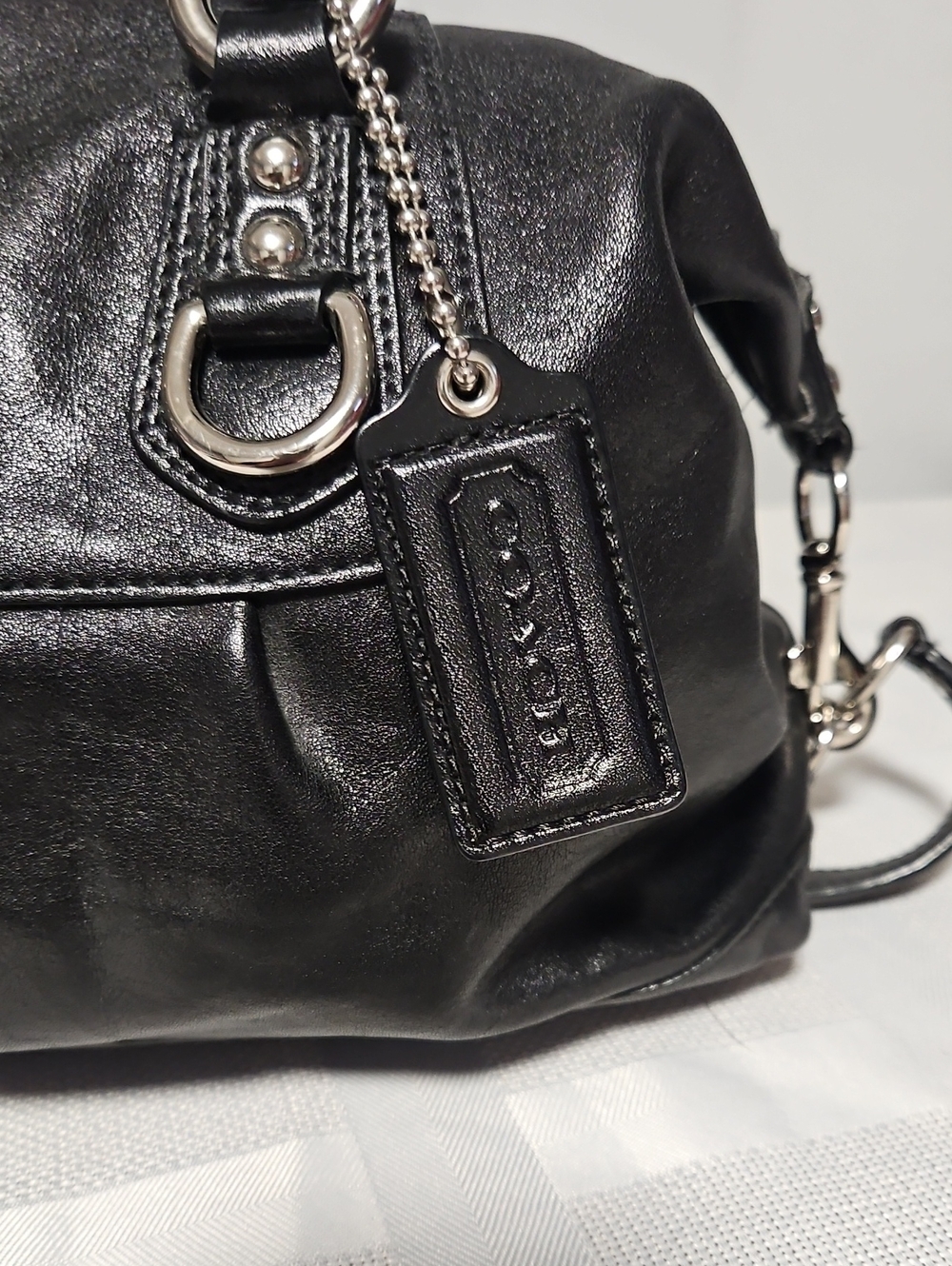 Black Leather Coach Ashley Satchel - Picture 4 of 14